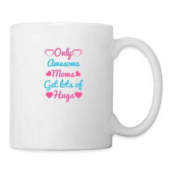 awesome moms gets lots of hug - Mug - white - Right