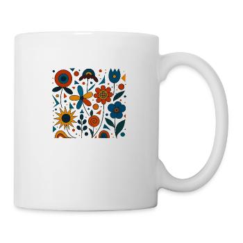 Abstrakte Blumen - Tasse - Weiß - Rechts