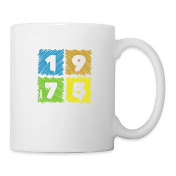 50. Geburtstag Farbige Patches since 06/1975 - Tasse - Weiß - Rechts