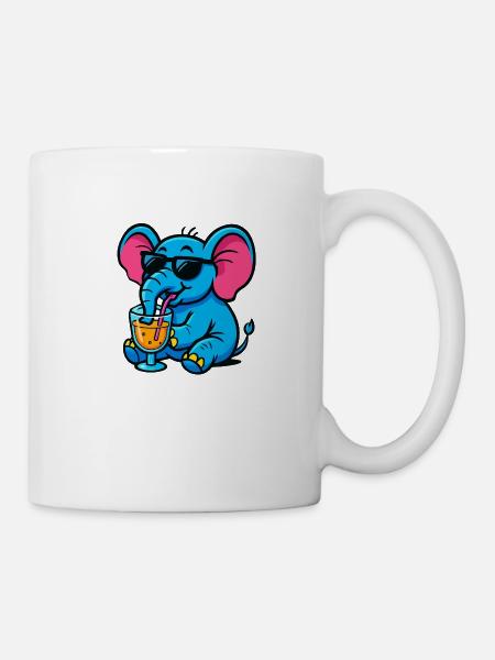 elefant comic cocktail - Tasse - Weiß