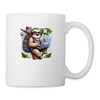 Faultier Wanderer Digitale Nomaden - Tasse - Weiß - Rechts