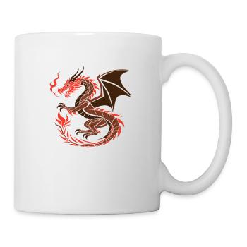 Dragon Rouge - Art Fantastique - Mug blanc - blanc - Droite