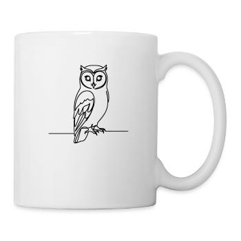 Eule Einzeilig - Tasse - Weiß - Rechts