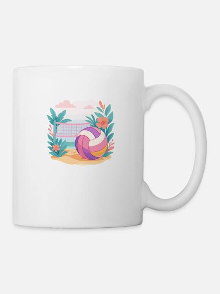 Sunset Spike – Beach Vibes Only - Tasse - Weiß