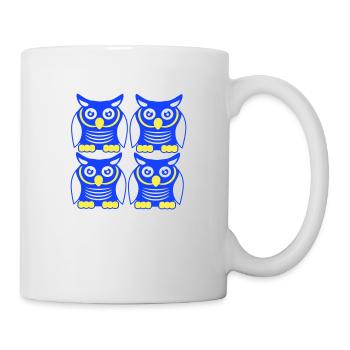 Many Owls Decorative Pattern Team Eagle Owl 4 Friends - Mug - white - Right