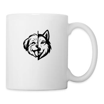 TinyPaws Black & White Edition Shih Tzu / Wolf b - Tasse - Weiß - Rechts