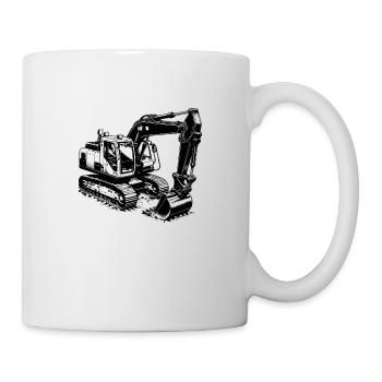 La technologie rencontre la puissance, l’homme musclé, l’excavatrice - Mug blanc - blanc - Droite