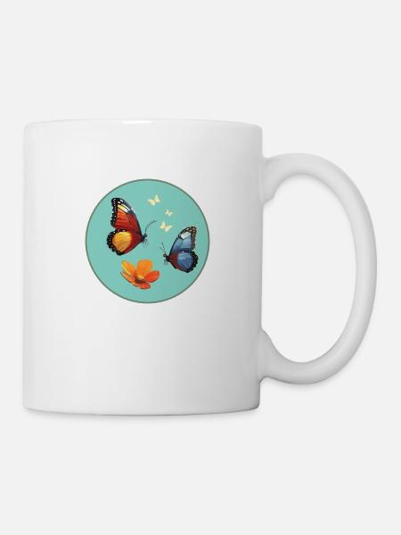 Schmetterling - Tasse - Weiß