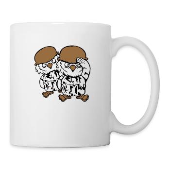 2 Owls Soldier Military War Helmet Army Two Team - Mug - white - Right