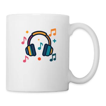 Kopfhörer und Notizen - Tasse - Weiß - Rechts