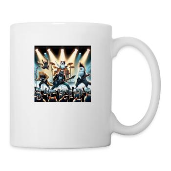 Chats en groupe métal - Mug blanc - blanc - Droite