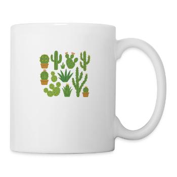 Verschiedene Kakteenarten - Tasse - Weiß - Rechts