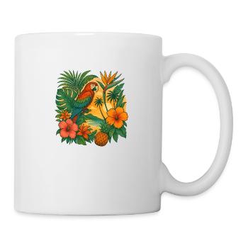Tropische Collage - Tasse - Weiß - Rechts