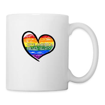 Give America Brain Again Rainbow LGBTQ - Tasse - Weiß - Rechts