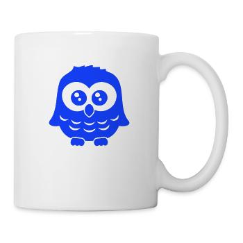 hibou oiseau aigle hibou hibou nuit oiseau effraie des granges chouette bande dessinée - Mug blanc - blanc - Droite