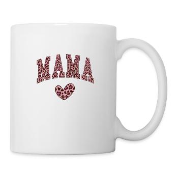 Text Mom, with heart in leopard print. - Mug - white - Right