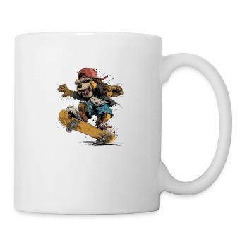 Skater Dog – style de rue sauvage avec mordant. - Mug blanc - blanc - Droite