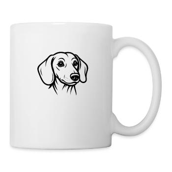 TinyPaws Black & White Edition Dackel Style b - Tasse - Weiß - Rechts