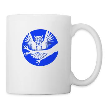 Owl Tree Branch Eagle Owl Moon Night Full Moon Round Forest - Mug - white - Right