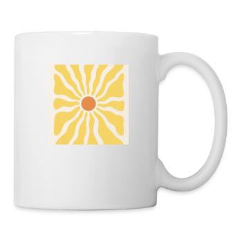 Sonnenstrahlen als Sonnenblume - Tasse - Weiß - Rechts