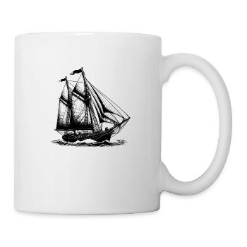 Vintage Segelschiff Motiv für echte Entdecker - Tasse - Weiß - Rechts