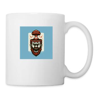 Conception de la tête d’un volcan explosif - Mug blanc - blanc - Droite