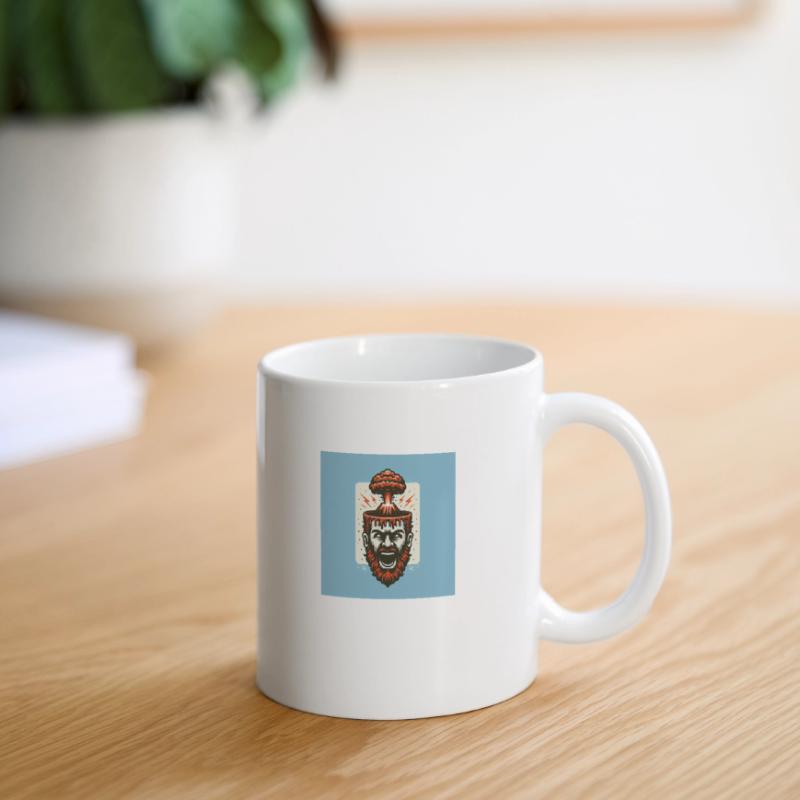 Exploding volcano head design Mug