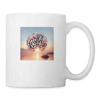 Das Wort Kaffee - Tasse - Weiß - Rechts