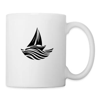 Sailing turns waves into favourite turns - Mug - white - Right