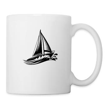 Segel und Wellen Bootszauber für Wasserträumer - Tasse - Weiß - Rechts