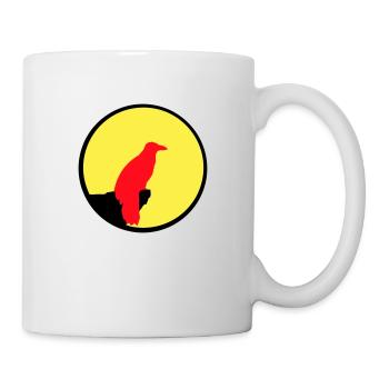 Vogel sitzt Mond nachts Klippe Werwolf heulen Wolf - Tasse - Weiß - Rechts