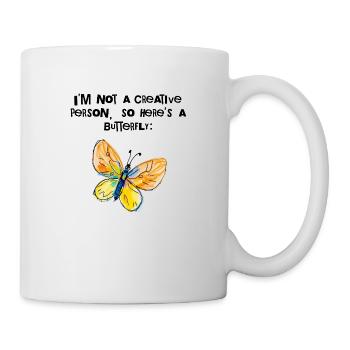 Je ne suis pas créatif – ici, un papillon - Mug blanc - blanc - Droite