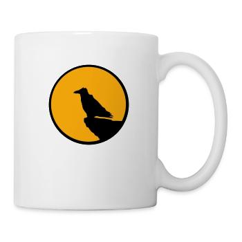 Vogel sitzt Mond nachts Klippe Werwolf heulen Wolf - Tasse - Weiß - Rechts