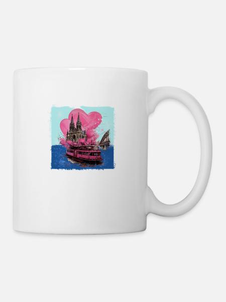 kölner dom,dom,koeln,herzen,malerei,pastell - Tasse - Weiß