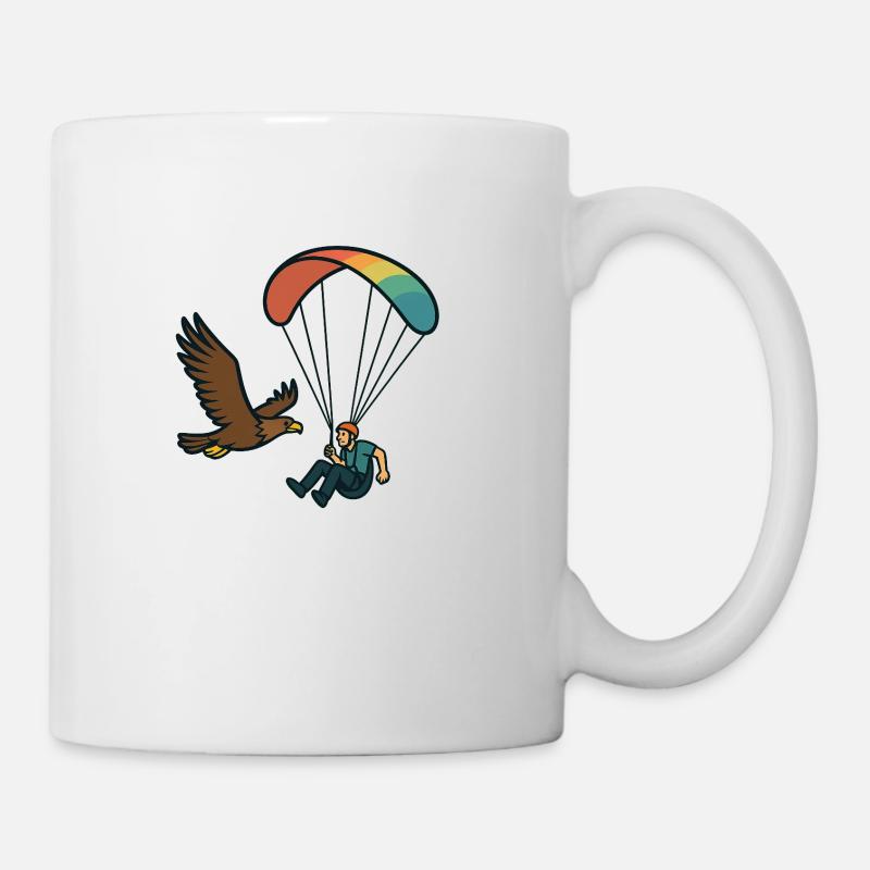 Paraglider und Adler - Tasse - Weiß