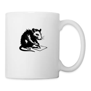 Ratte schreib StreetArt Stencil Banksy Style - Tasse - Weiß - Rechts