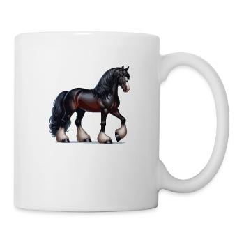 Pecheron Pferd schwarz 2 - Tasse - Weiß - Rechts