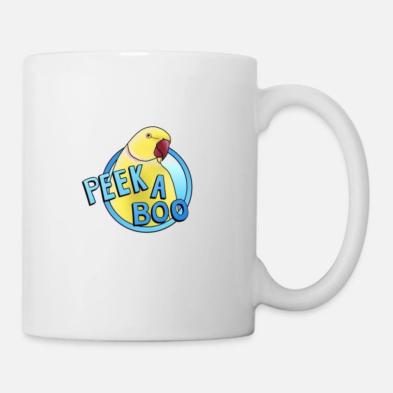 yellow collared parakeet "Peek-a-boo" - Mug - white