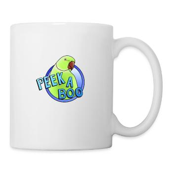 green collared parakeet "Peek-a-boo" - Mug - white - Right