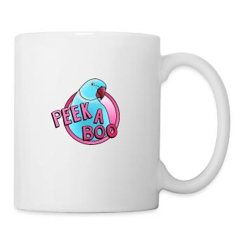 blauer Halsbandsittich „Peek-a-boo“ - Tasse - Weiß - Rechts