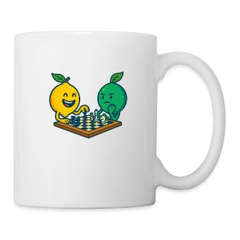 Duel d’échecs - citron contre citron vert - Mug blanc - blanc - Droite