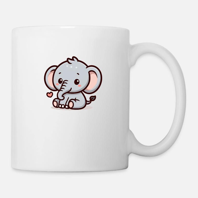 Petit éléphant – Mignon et joueur - Mug blanc - blanc