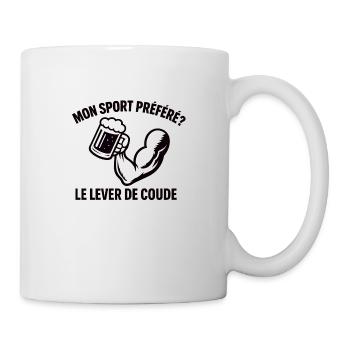Mon sport préféré, le lever de coude - Mug blanc - blanc - Droite
