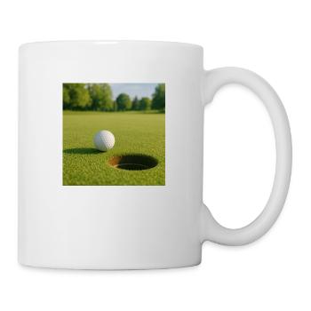 Golf -Balle de golf sur green - Mug blanc - blanc - Droite