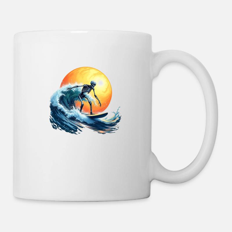 Surfing Skeleton - Mug - white