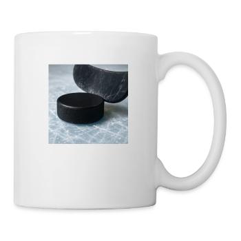 Eishockey - Schläger und Puck - Tasse - Weiß - Rechts