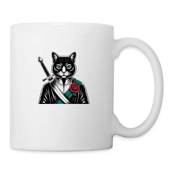 Die Samurai-Katze, die Bushido-Katze - Tasse - Weiß - Rechts