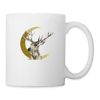 Hirsch - Tasse - Weiß - Rechts