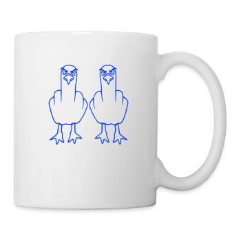 2 Seagulls Doigt d’honneur Insulte Stinkfinger Équipe - Mug blanc - blanc - Droite