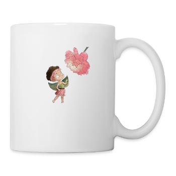 Zauberhafte Fee mit Pfingstrose - Tasse - Weiß - Rechts